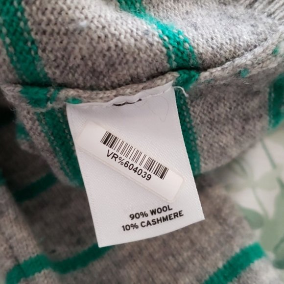 Halogen wool/cashmere striped hi-lo sweater - Picture 5 of 5